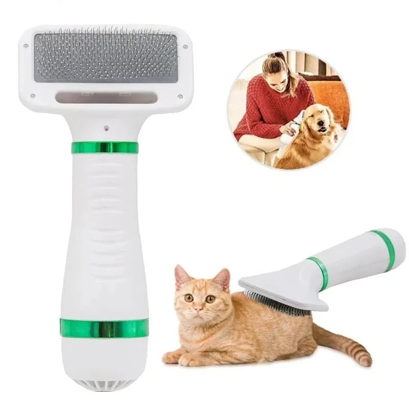 Portable Pet Hair Dryer - 2 in 1  Pet Grooming Cat Hair Comb Dog Fur and Blower Adjustable Temperature Pet Brush