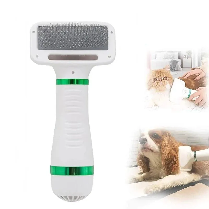 Portable Pet Hair Dryer - 2 in 1  Pet Grooming Cat Hair Comb Dog Fur and Blower Adjustable Temperature Pet Brush