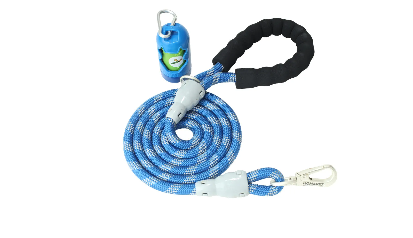 Royal Blue - Grey Braided Polyester Reflective Dog Rope