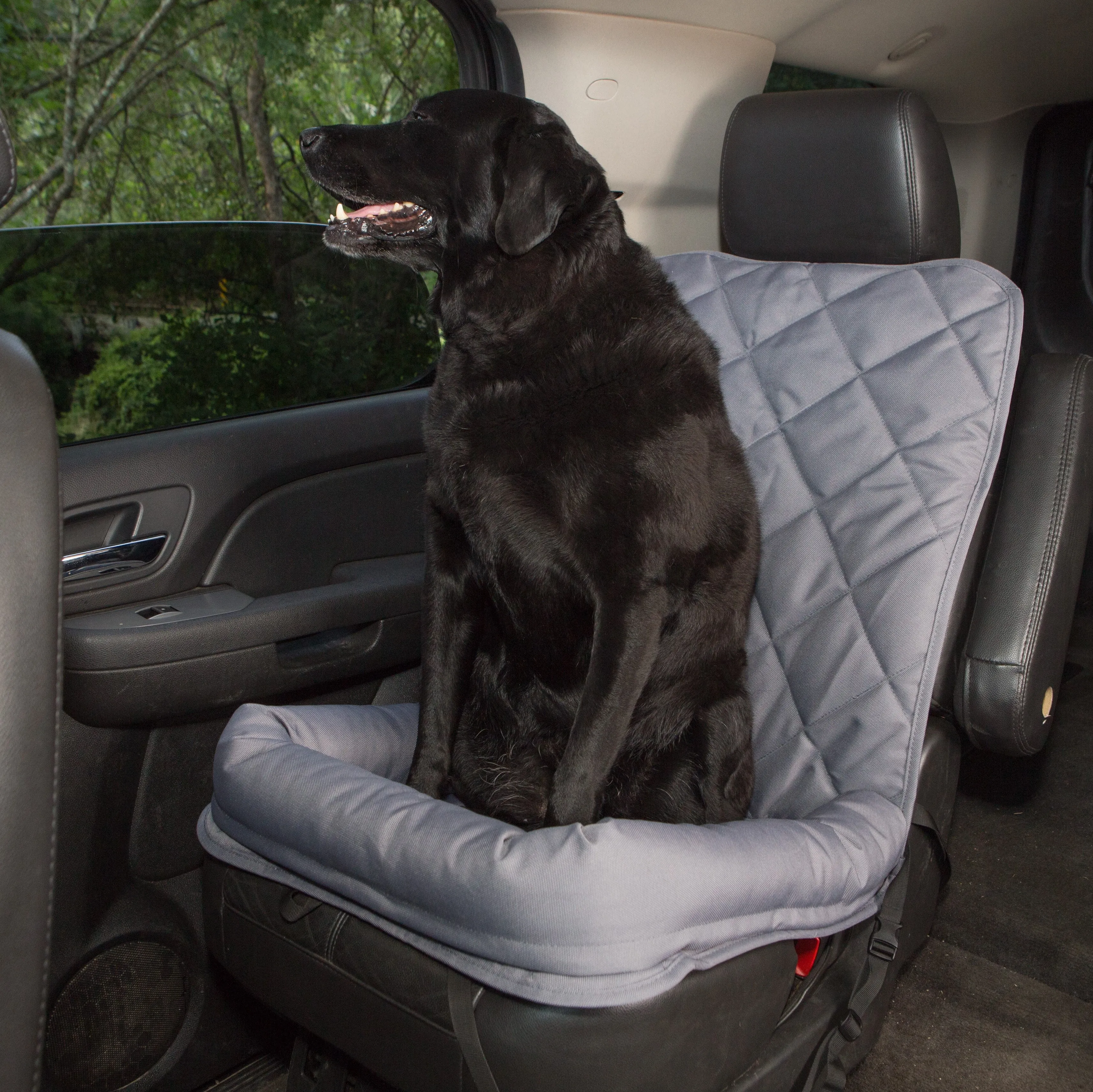 Single Seat Protector with Headrest- Gray