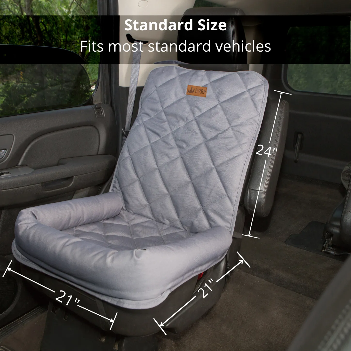 Single Seat Protector with Headrest- Gray