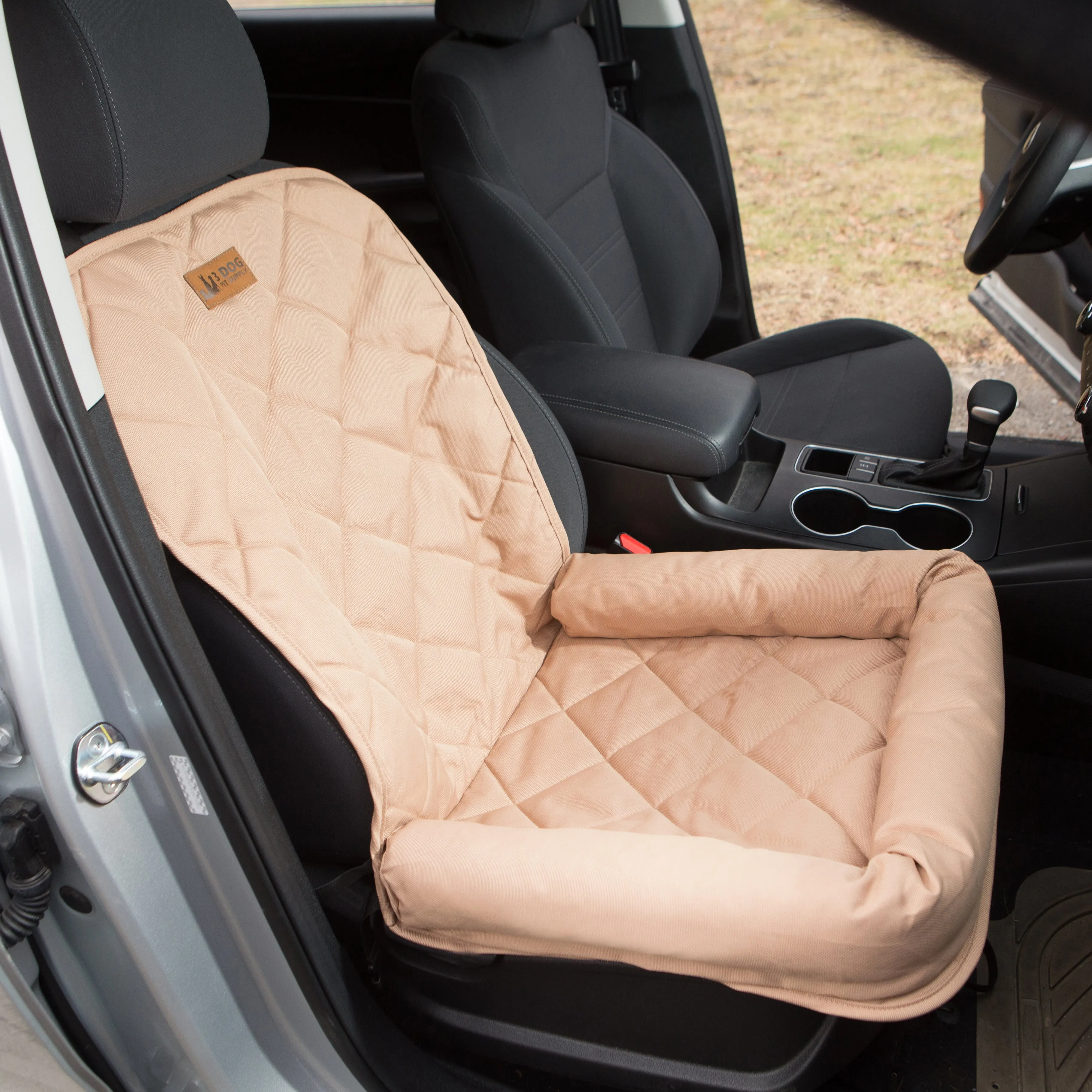 Single Seat Protector with Headrest- Tan