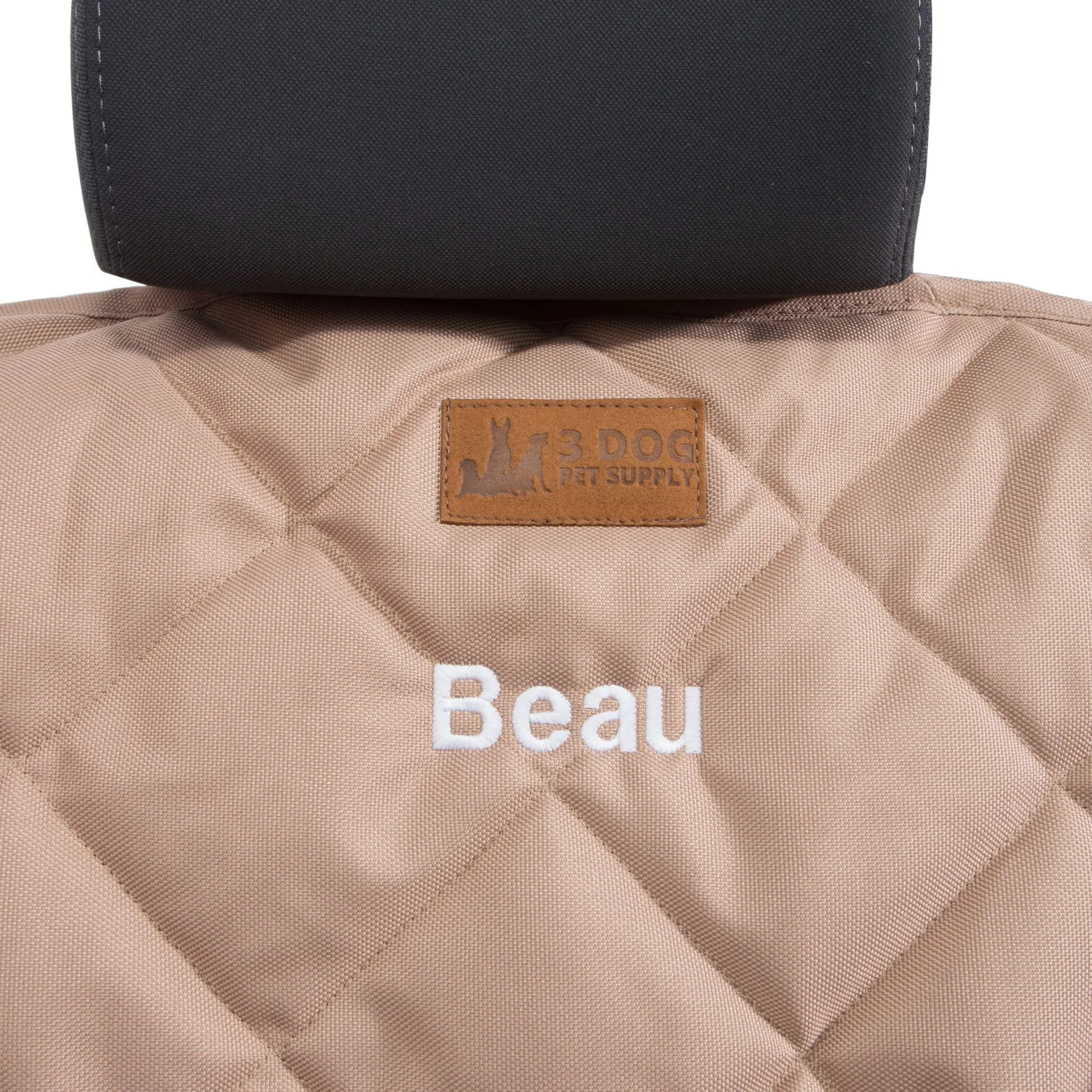Single Seat Protector with Headrest- Tan