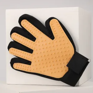 Skatrs Mess Free Deshedding Grooming Gloves for Dogs and Cats (Peach)