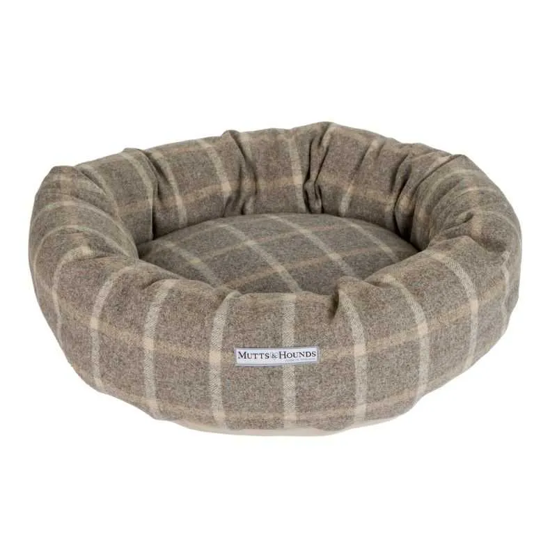 Slate Tweed Donut Dog Bed