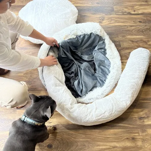 Tall Tails Cuddle Dog Bed Frosted Grey Large