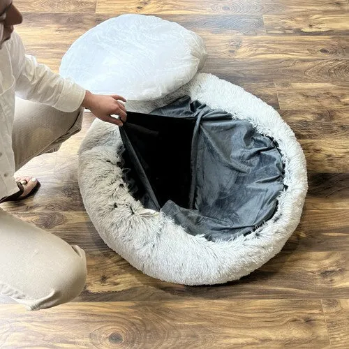 Tall Tails Cuddle Dog Bed Frosted Grey Large