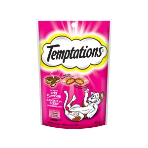 TEMPTATIONS Cat Treats, Hearty Beef Flavour, 12-Pack, 85 g