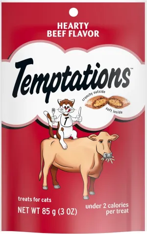 Temptations Classics Hearty Beef Flavor Soft & Crunchy Treats for Cats