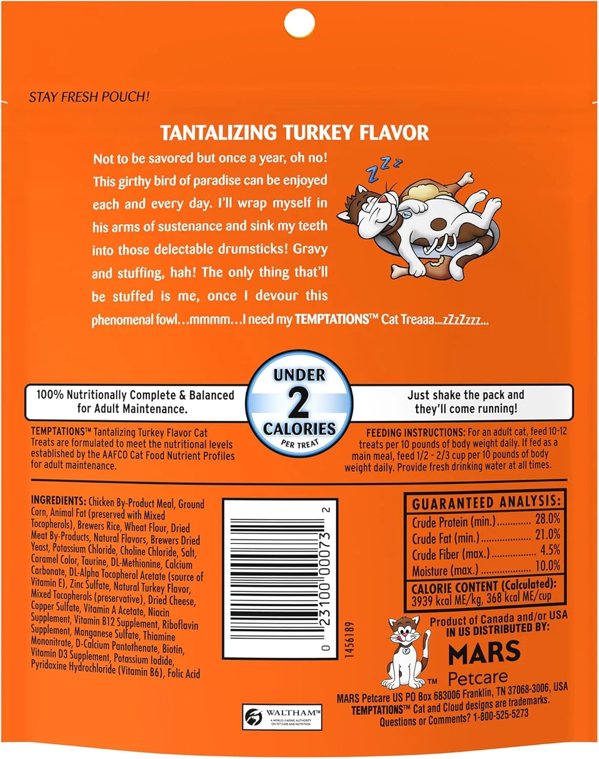 Temptations Classics Tantalizing Turkey Flavor Soft & Crunchy Treats for Cats