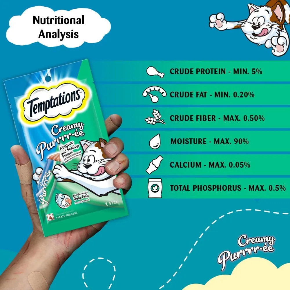 Temptations Creamy Purrrr ee Maguro & Scallop Cat Treats (Buy 1 Get 1) (Limited Shelf Life)