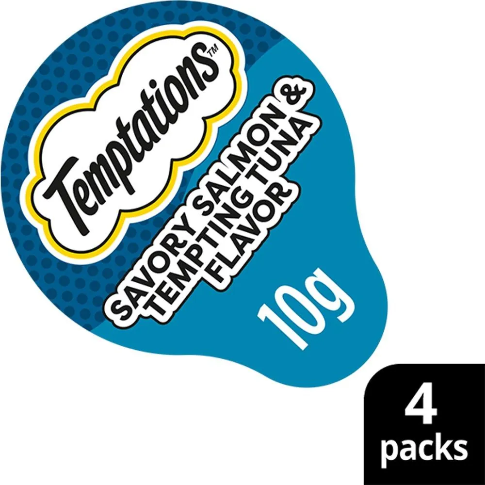 Temptations Creamy Spoons Cat Treat Savory Salmon & Tempting Tuna 4x10g