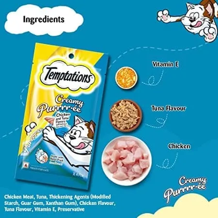 Temptations Purrrr ee Chicken & Tuna, Salmon & Cheese, Maguro & Scallop Cat Treats Combo