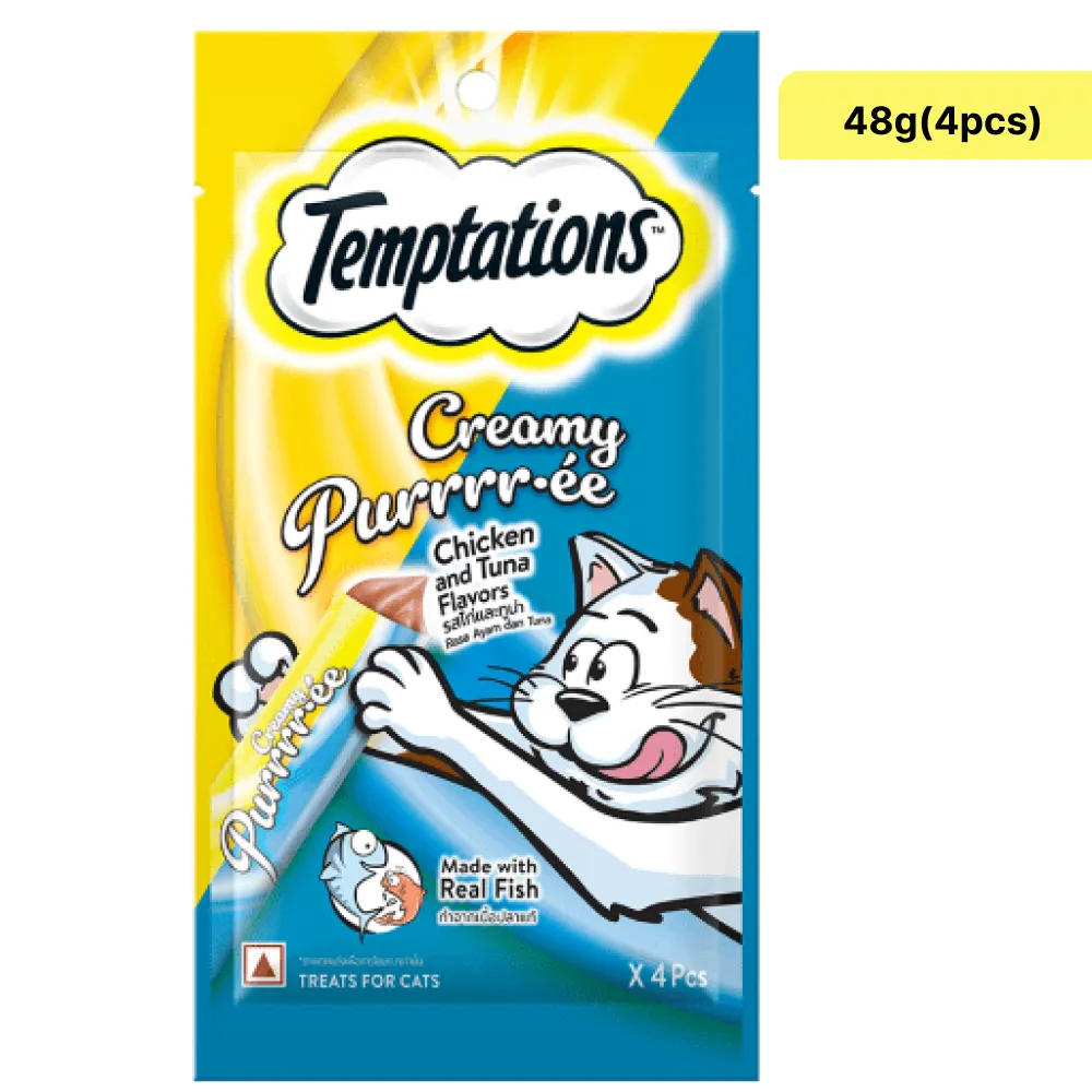 Temptations Purrrr ee Chicken & Tuna, Salmon & Cheese, Maguro & Scallop Cat Treats Combo