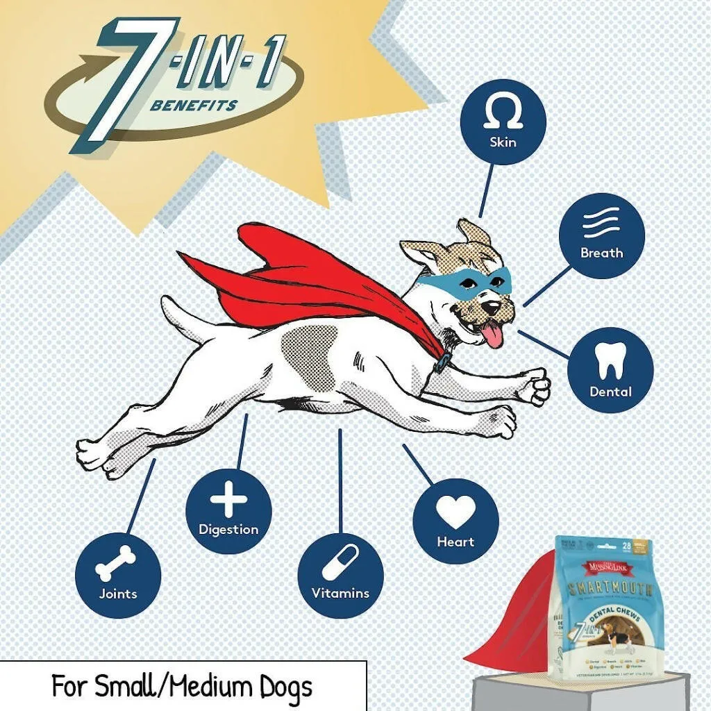 The Missing Link Smartmouth Dental Chews For Small & Medium Dogs