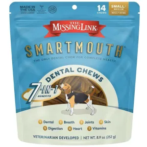 The Missing Link Smartmouth Dental Chews For Small & Medium Dogs