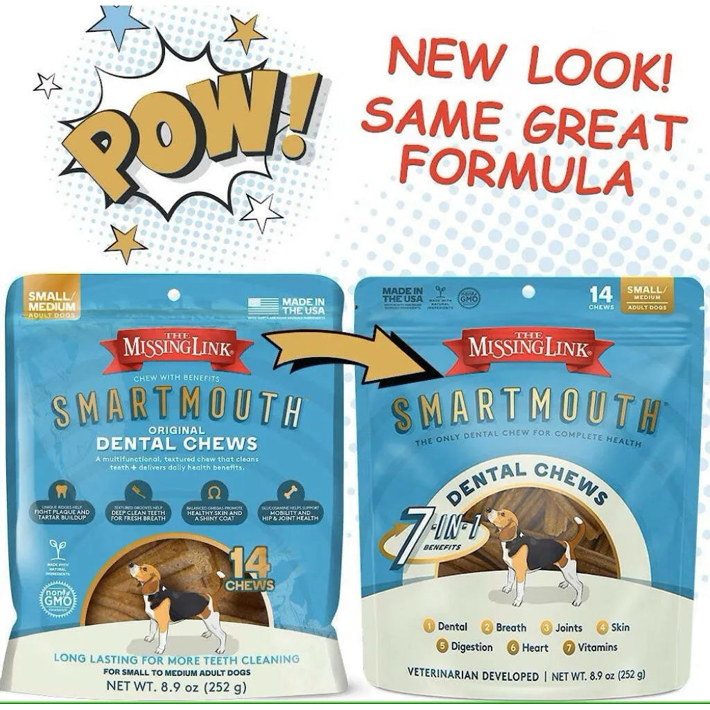 The Missing Link Smartmouth Dental Chews For Small & Medium Dogs