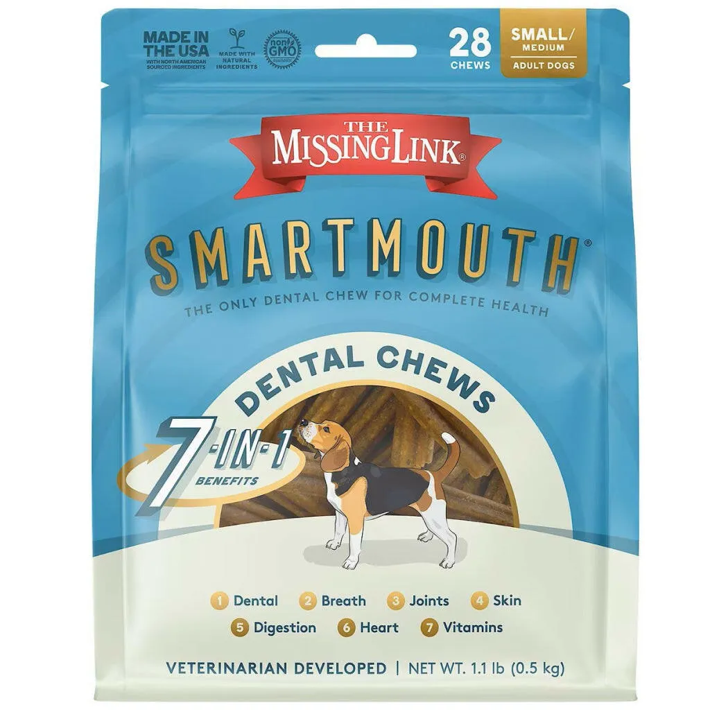 The Missing Link Smartmouth Dental Chews For Small & Medium Dogs