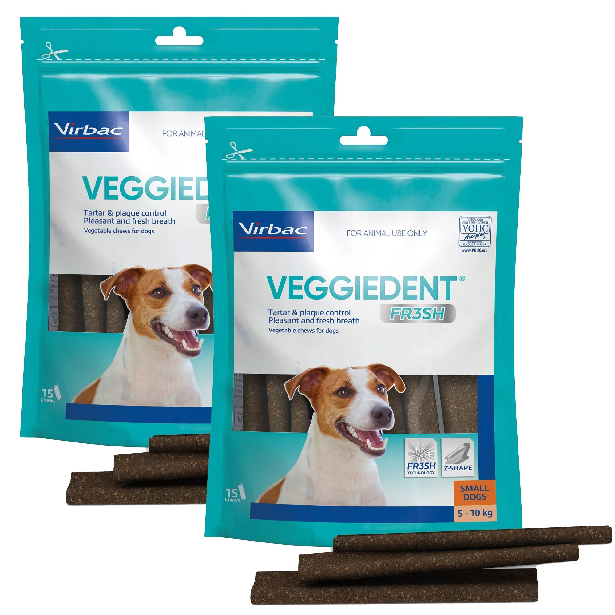 Virbac Veggiedent FR3SH Dental Chews for Dogs - 30 Pack (2 x 15's) Value Bundle