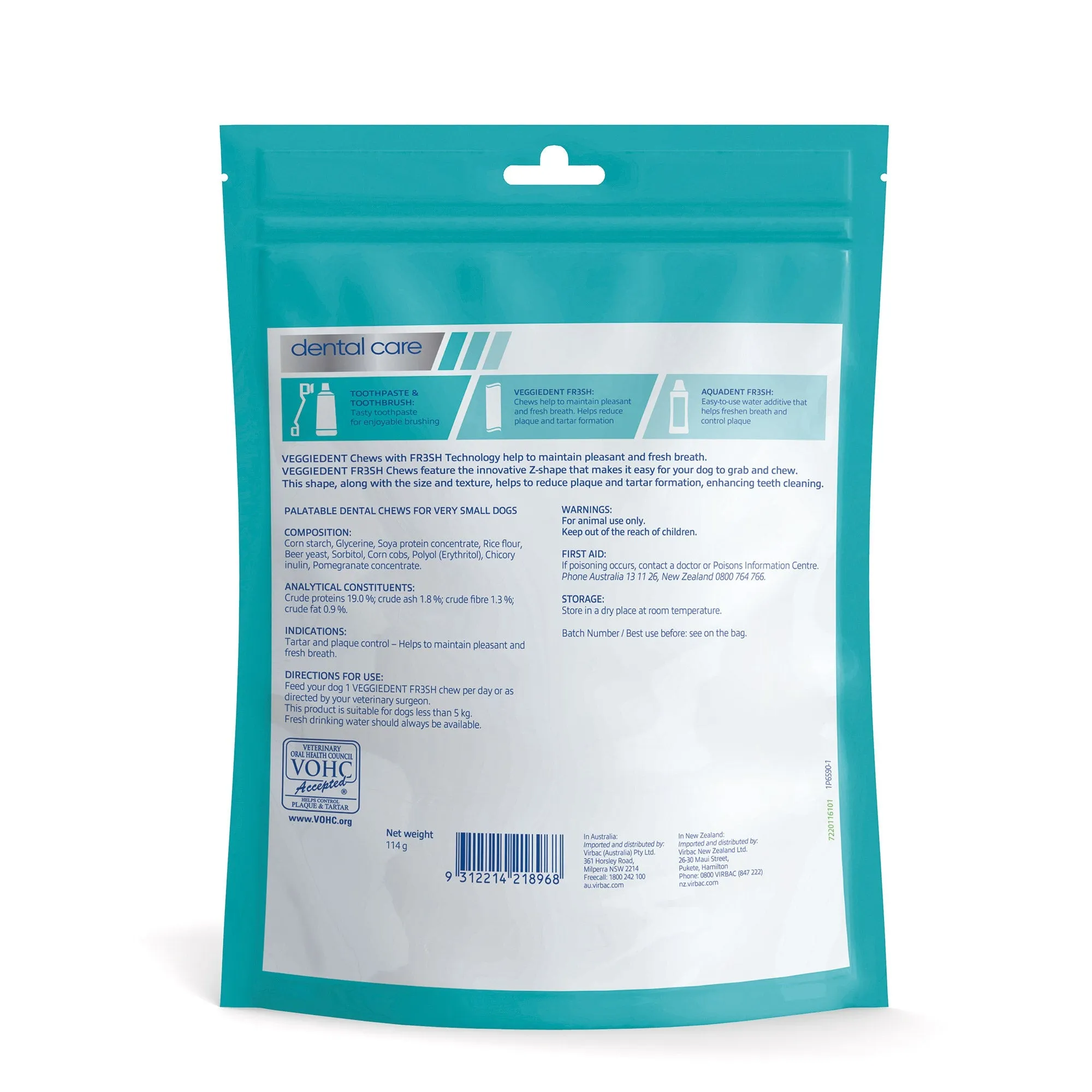 Virbac Veggiedent FR3SH Dental Chews for Dogs - 30 Pack (2 x 15's) Value Bundle
