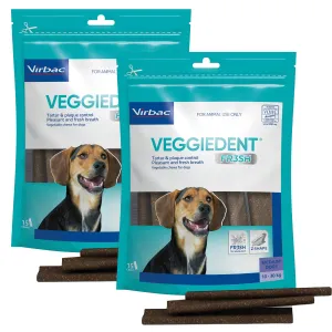 Virbac Veggiedent FR3SH Dental Chews for Dogs - 30 Pack (2 x 15's) Value Bundle