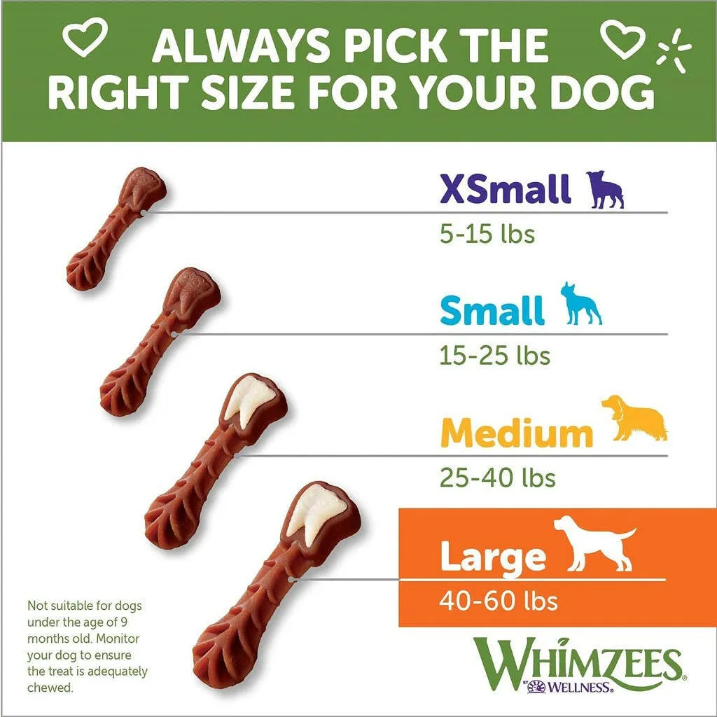 WHIMZEES by Wellness Brushzees Natural Dental Chews For Dogs Large Breed (12.7 oz)