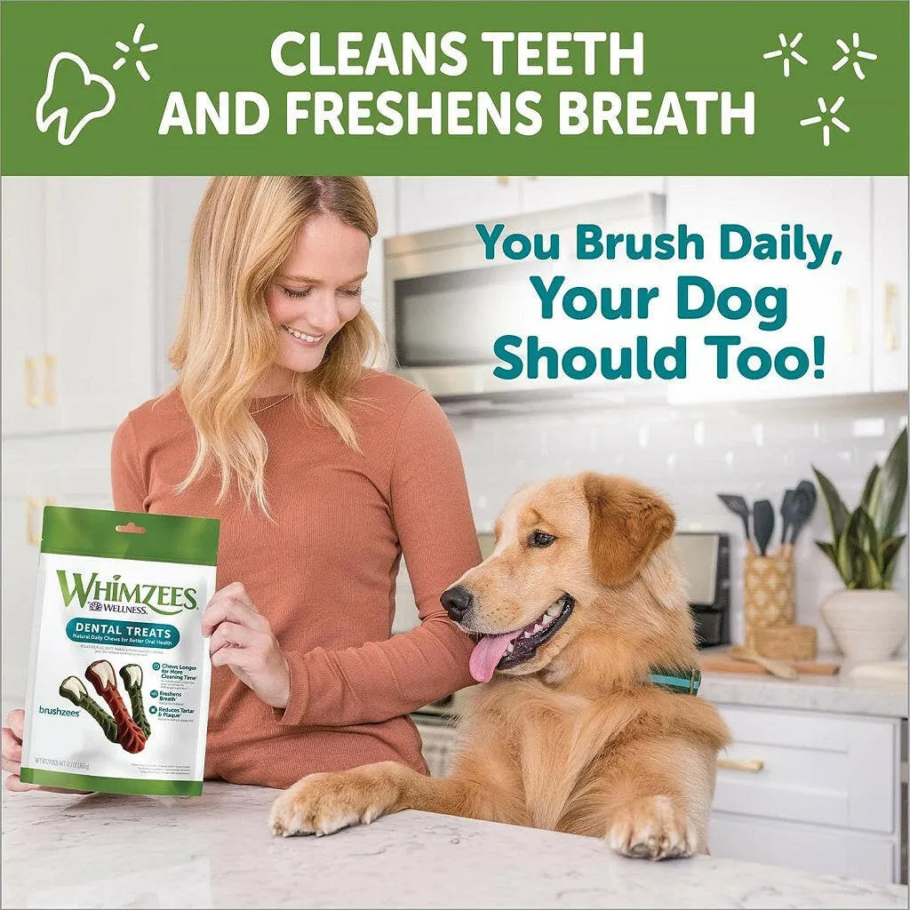 WHIMZEES by Wellness Brushzees Natural Dental Chews For Dogs Large Breed (12.7 oz)