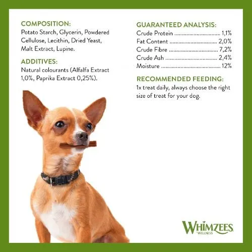 Whimzees Stix Extra Small Dental Dog Chew Treat Pack 56 Pack 80mm