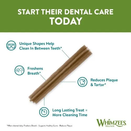 Whimzees Stix Extra Small Dental Dog Chew Treat Pack 56 Pack 80mm
